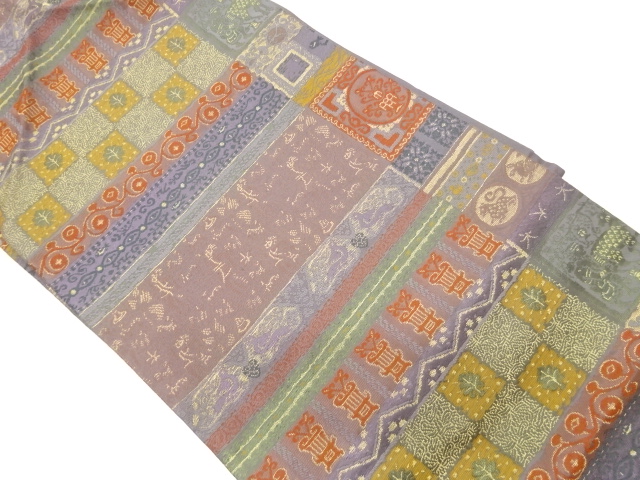 JAPANESE NAGOYA OBI / WOVEN ARABESQUE